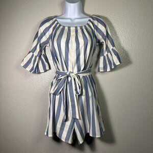 Billabong Romper Fun For Now in White and Blue Striped